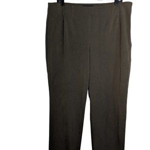 Talbots Women's Pants Straight Leg Size 14 Dark Green Size Zip Back Pockets Flat